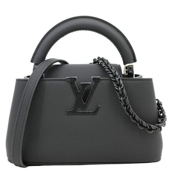 Louis Vuitton  Capucines East-West Mini Matte Taurillon Leather Crossbody Bag Bl - Picture 1 of 12